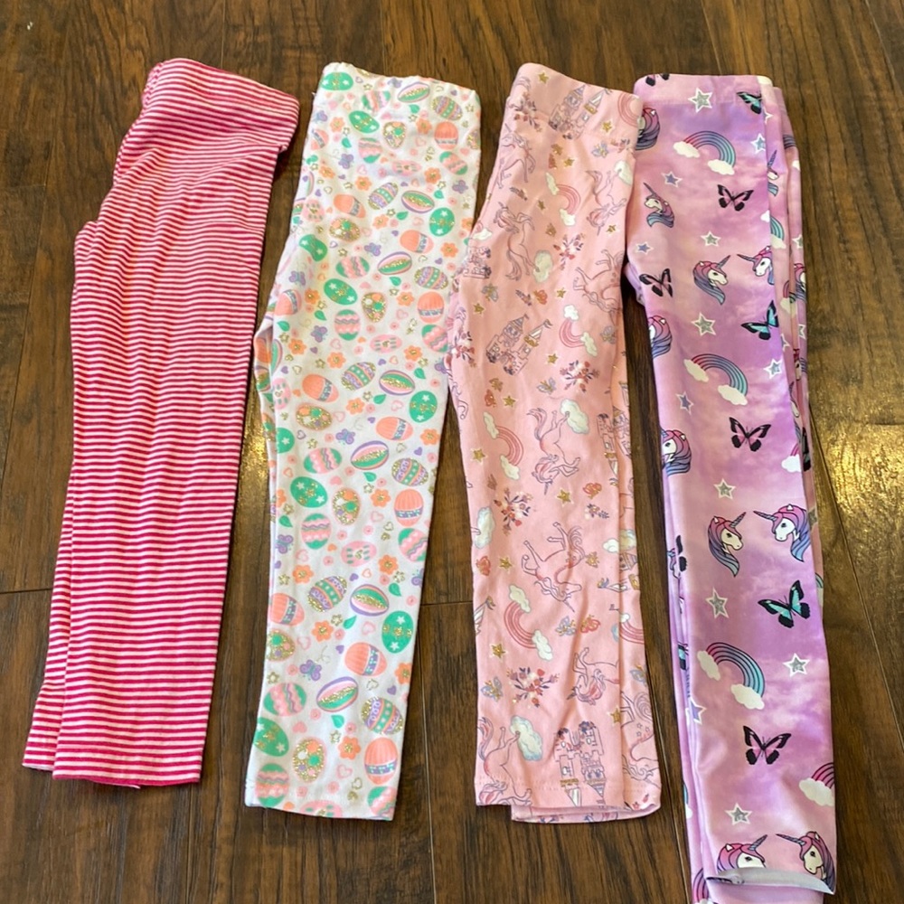 4 Pairs of Leggings 4/5T spring Colors